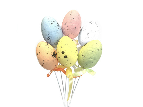 Easter eggs on a stick - pastel, 6 cm, 6 pcs.