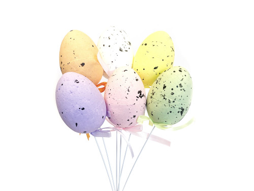 Easter eggs on a stick - pastel, 7 cm, 6 pcs.