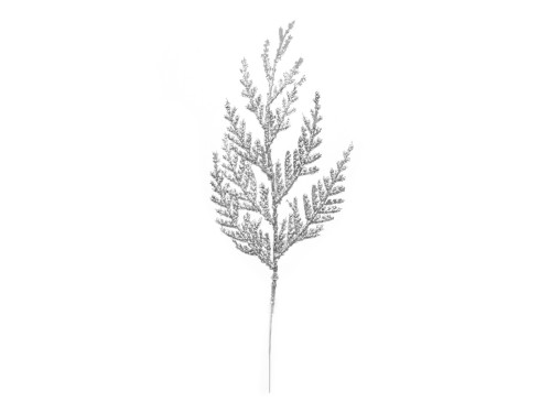 Gałązka świąteczna Cedr - srebrna, 23 cm