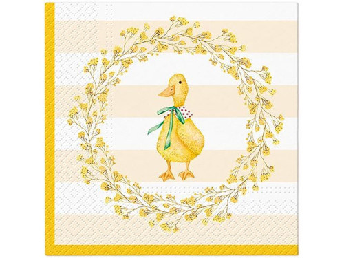 Decorative napkins - Paw - Duck with Wreath, 20 pcs.