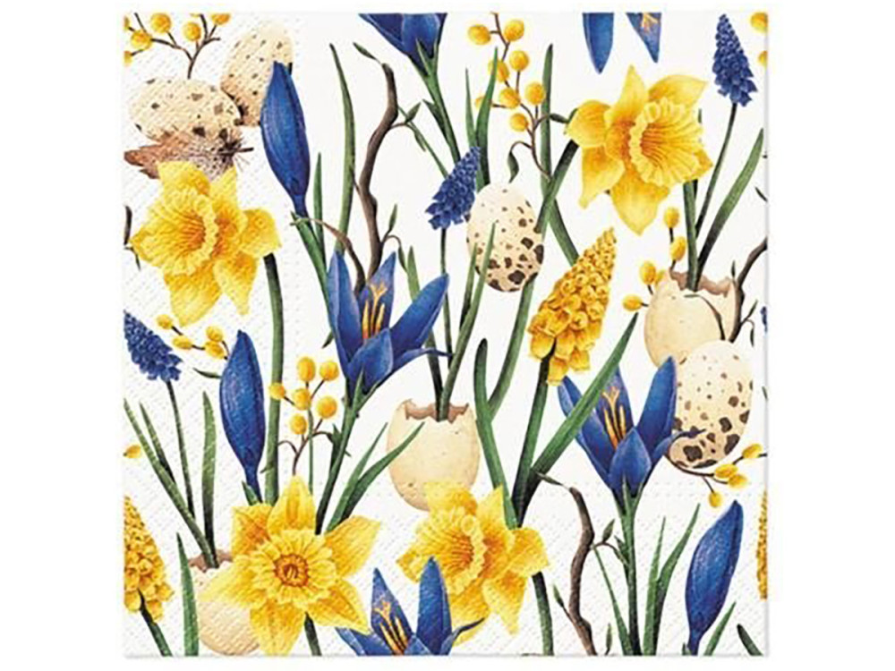 Decorative napkins - Paw - Muscari with Daffodils, 20 pcs.
