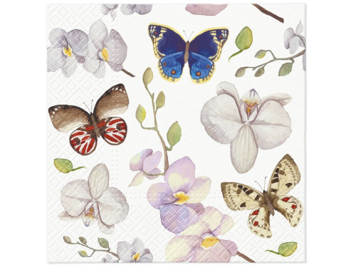 Serwetki ozdobne - Paw - Orchidea Butterfly, 20 szt.