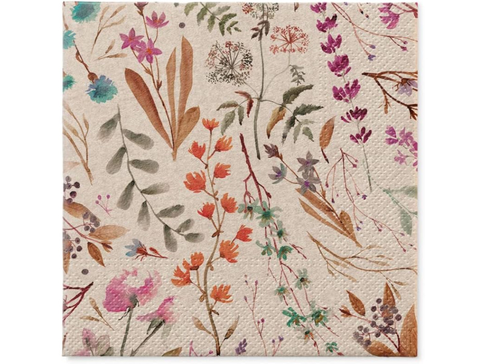 Decorative napkins We Care - Paw - Dried Floral Bouquet, 20 pcs.