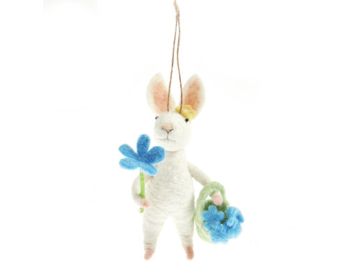 Pendant Bunny with flowers - 7 x 9 x 15 cm