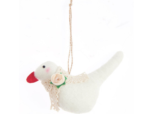 Pendant Bird with rose - 8,5 x 13 x 4 cm