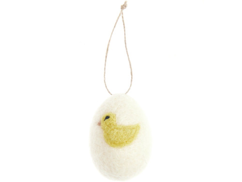 Felt pendant Egg with chick - 4,5 x 6 cm