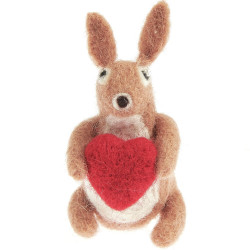 Felt Bunny with Heart - 7 x 4 x 4,3 cm