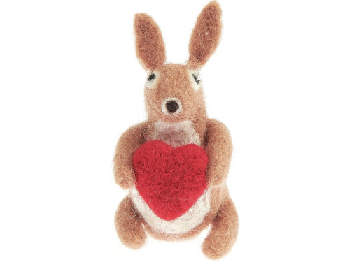 Felt Bunny with Heart - 7 x 4 x 4,3 cm