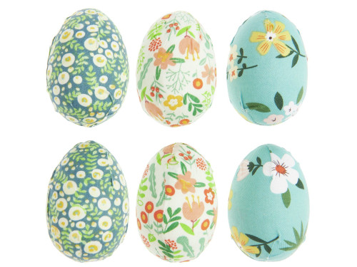 Easter eggs with flowers - 7 cm, 6 pcs.