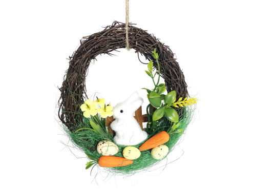 Easter wreath Bunny in garden - 18 cm