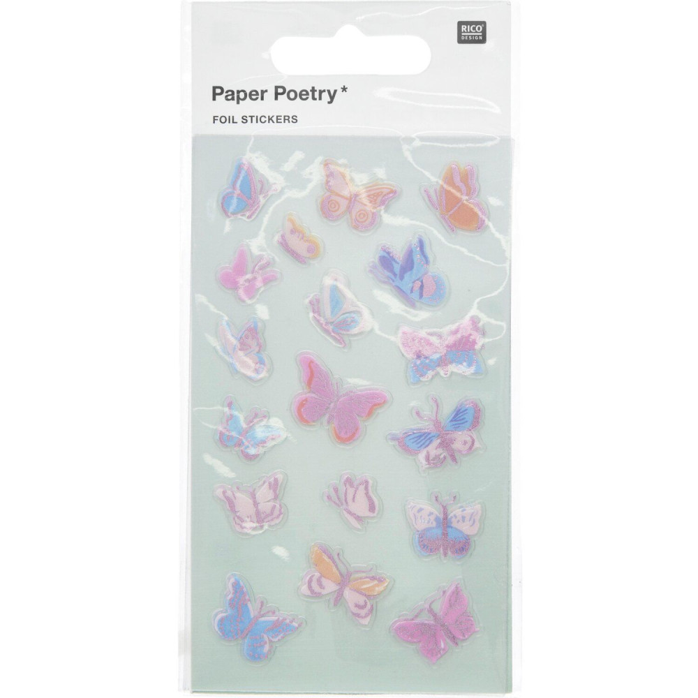 Foil stickers Butterflies - Paper Poetry - 72 pcs.
