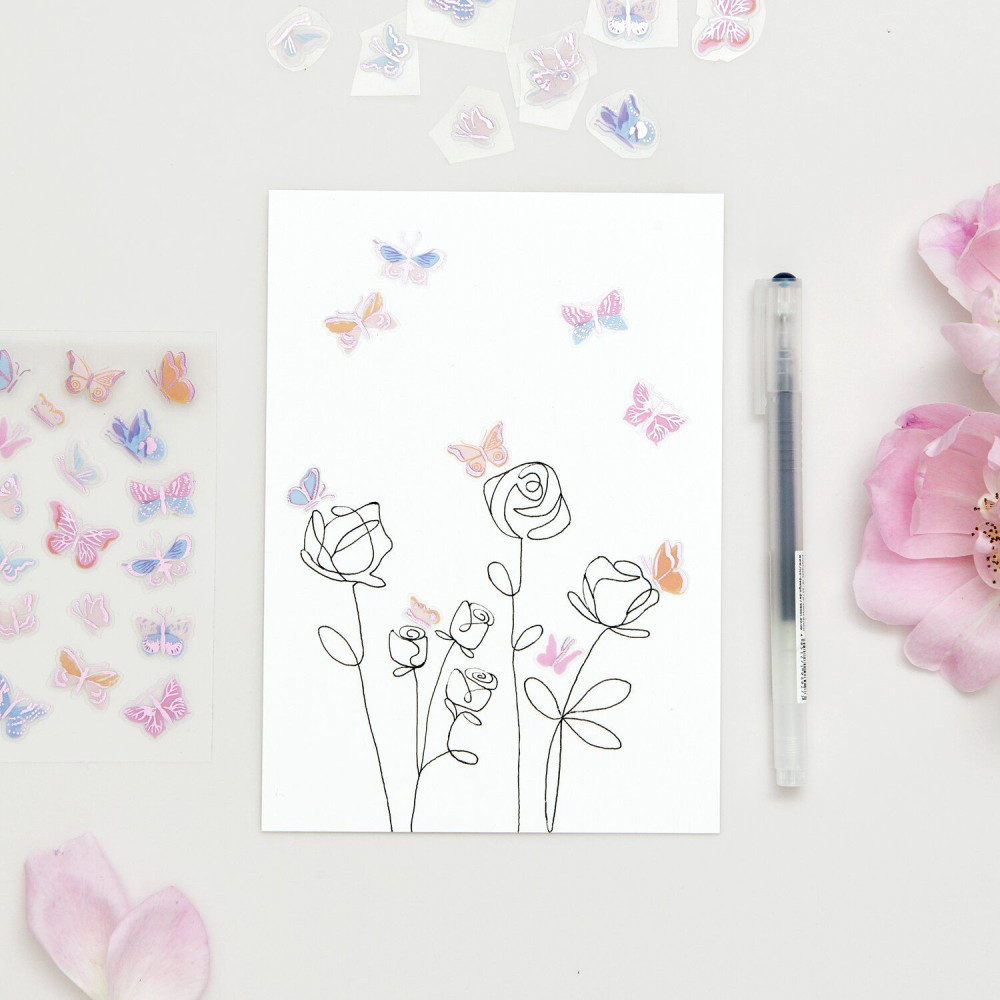 Foil stickers Butterflies - Paper Poetry - 72 pcs.