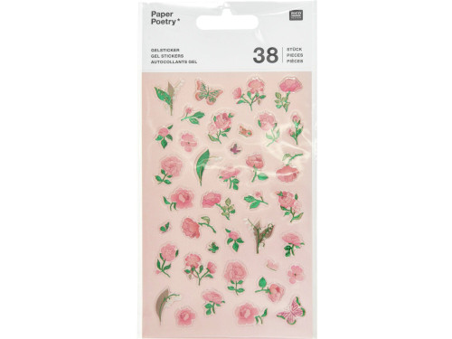 Gel stickers Roses - Paper Poetry - 38 pcs.