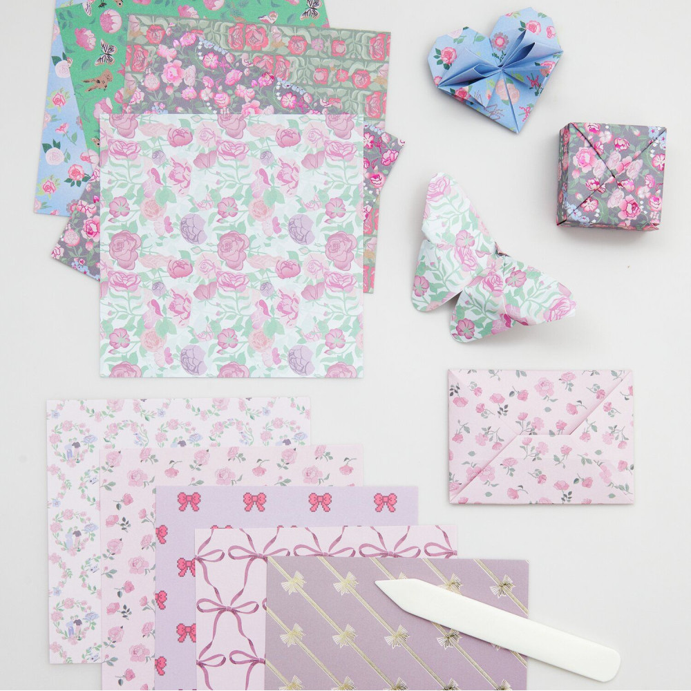 Origami paper Rose - Paper Poetry - 15 x 15 cm, 50 sheets