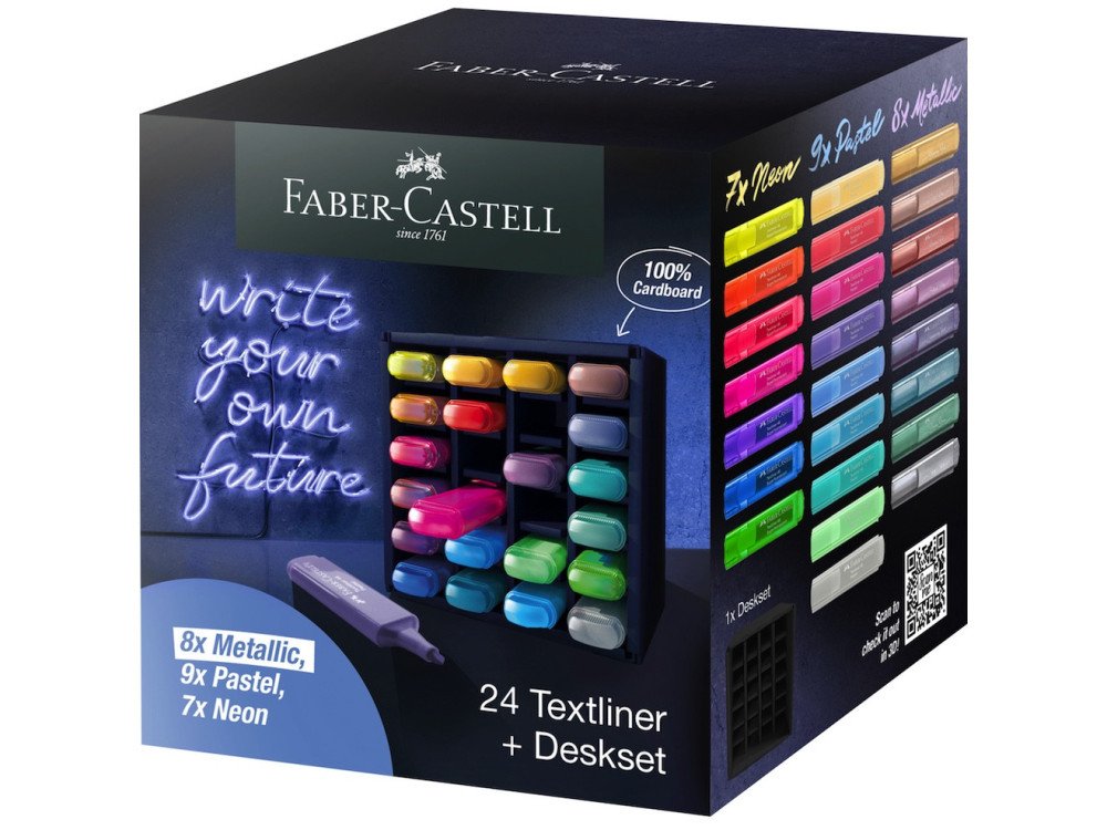 Zestaw zakreślaczy 1546 w opakowaniu prezentowym - Faber-Castell - 24 kolory