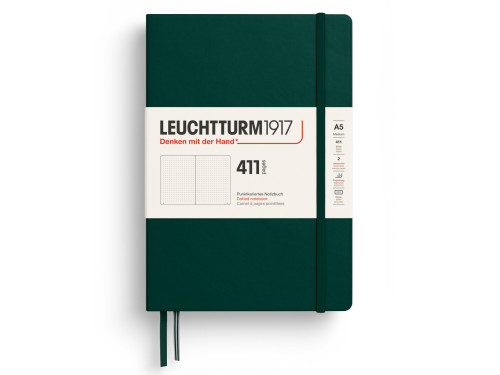 Dotted Notebook 411 A5 - Leuchtturm1917 - Forest Green, hardcover, 80g/m2