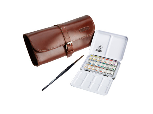 Zestaw akwareli Horadam Aquarell w skórzanym etui - Schmincke - 18 szt.