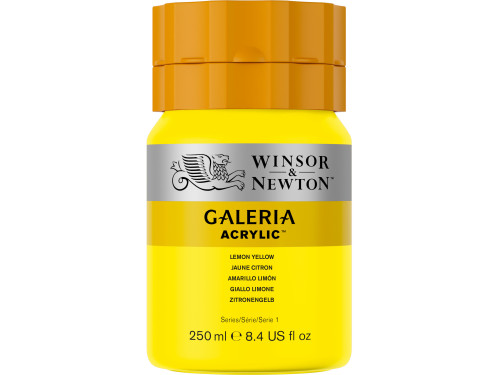 Farba akrylowa Galeria - Winsor & Newton - 346, Lemon Yellow, 250 ml