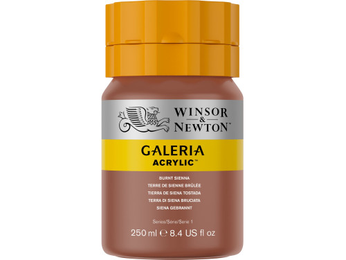 Farba akrylowa Galeria - Winsor & Newton - 074, Burnt Sienna, 250 ml