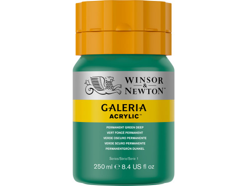 Farba akrylowa Galeria - Winsor & Newton - 482, Permanent Green Deep, 250 ml