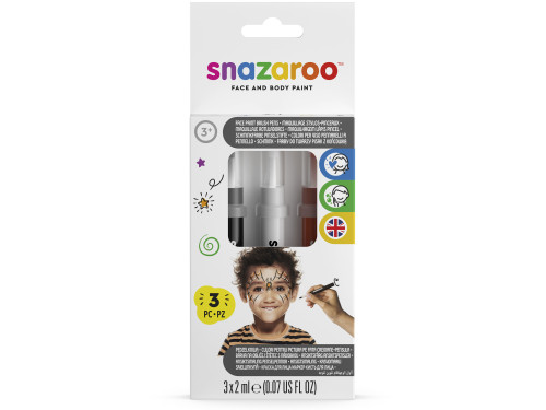 Face and body make-up brush paint - Snazaroo - 3 pcs.