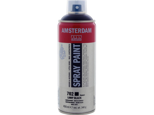 Farba akrylowa w sprayu - Amsterdam - 702, Lamp Black, 400 ml