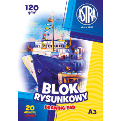 Blok techniczny A3 - Astra - biały, 120 g, 20 ark.