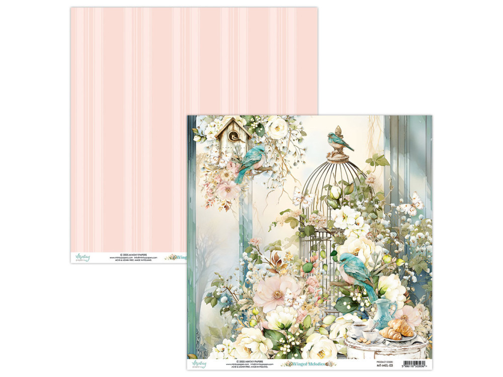 Papier do scrapbookingu 30,5 x 30,5 cm - Mintay - Winged Melodies 03