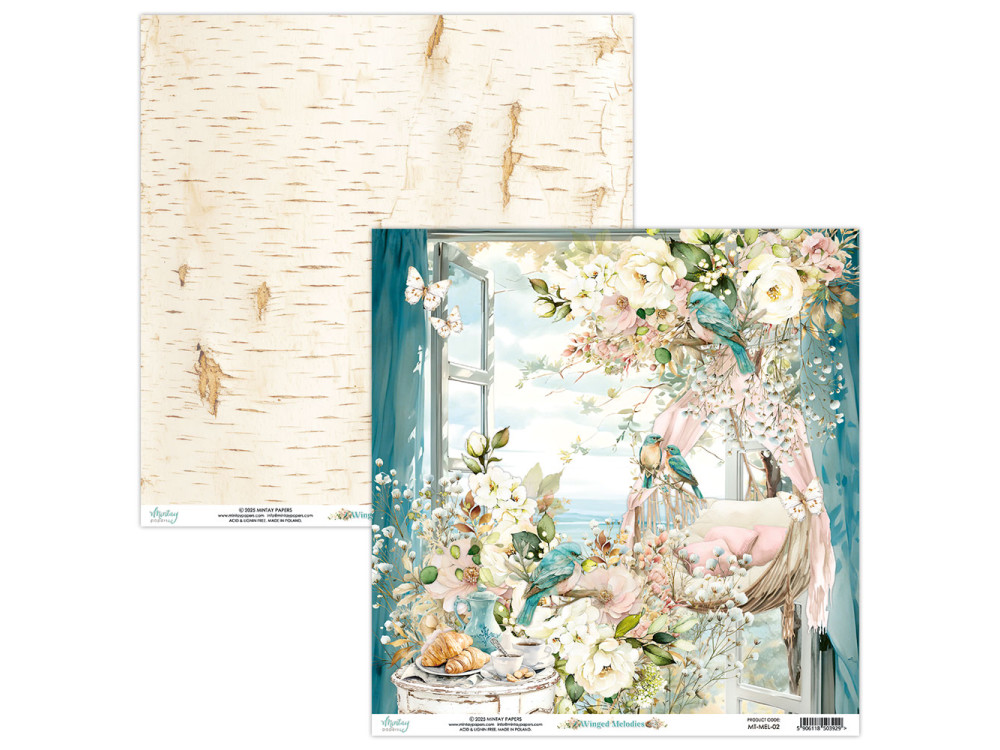 Scrapbooking paper 30,5 x 30,5 cm - Mintay - Winged Melodies 02