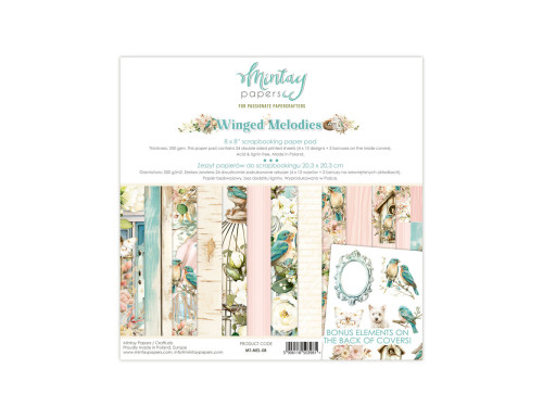 Set of scrapbooking papers 15,2 x 15,2 cm - Mintay - Winged Melodies