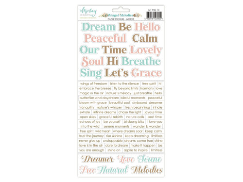 Set of paper stickers 15,2 x 20,3 cm - Mintay - Winged Melodies