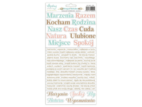 Set of paper stickers 15,2 x 20,3 cm - Mintay - Winged Melodies