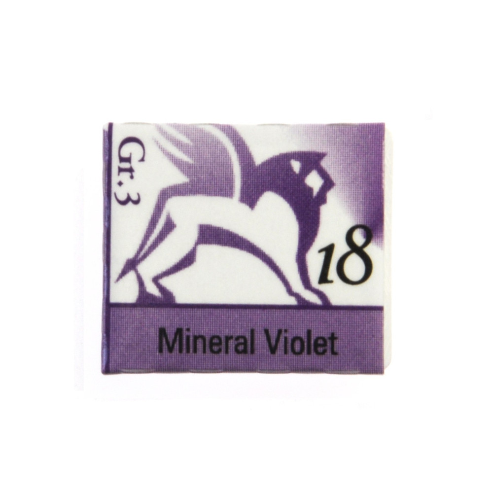 Watercolors in half pans - Renesans - 18, mineral violet, 1,5 ml