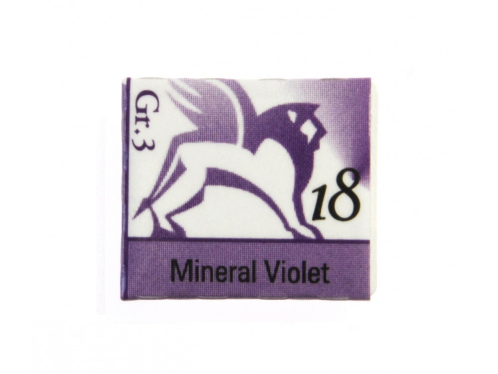 Watercolors in half pans - Renesans - 18, mineral violet, 1,5 ml