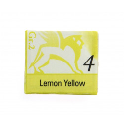 Watercolors in half pans - Renesans - 4, lemon yellow, 1,5 ml