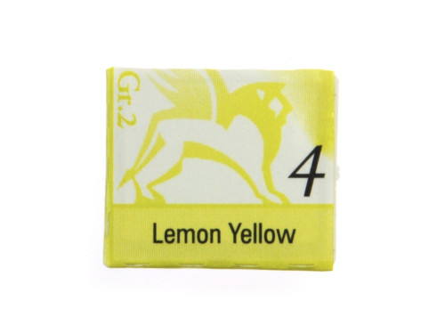 Watercolors in half pans - Renesans - 4, lemon yellow, 1,5 ml