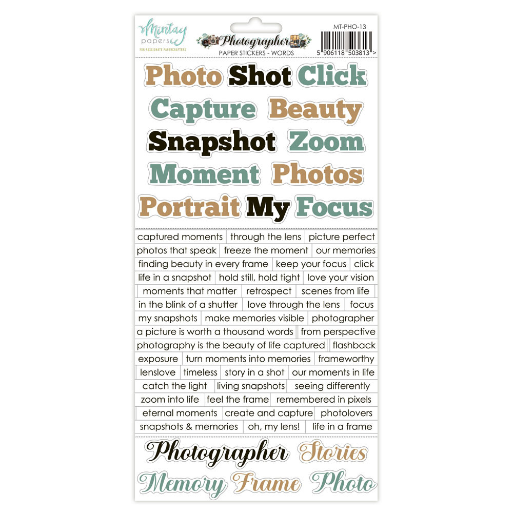 Set of paper stickers 15,2 x 20,3 cm - Mintay - Photographer