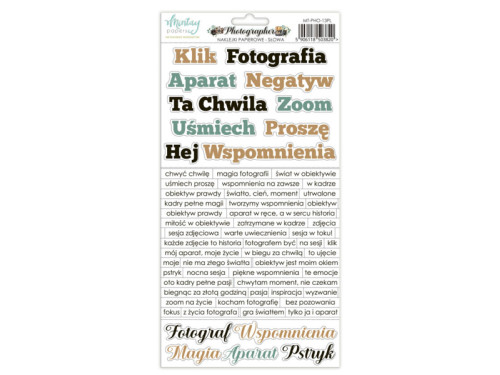 Zestaw naklejek papierowych 15,2 x 20,3 cm - Mintay - Photographer