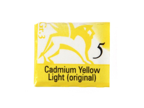 Watercolors in half pans - Renesans - 5, cadmium yellow light, 1,5 ml
