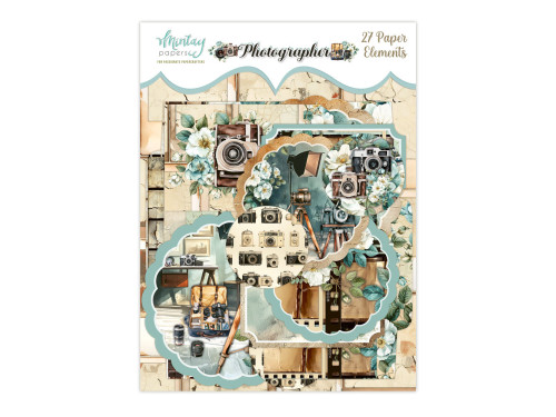 Set of paper elements, tags - Mintay - Photographer, 27 pcs.