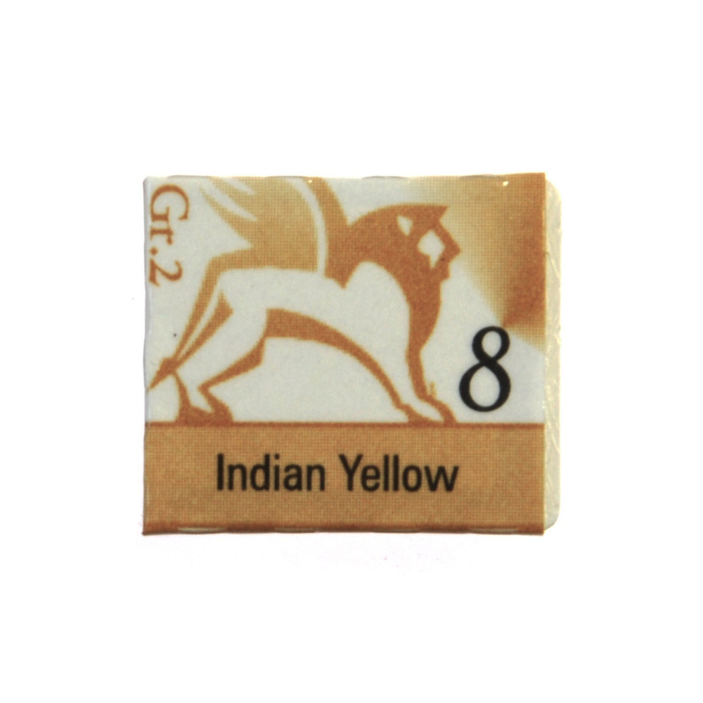 Watercolors in half pans - Renesans - 8, indian yellow, 1,5 ml
