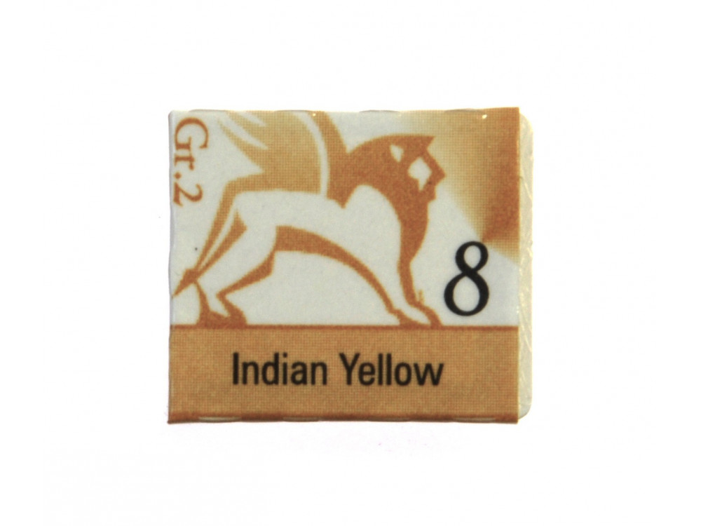 Watercolors in half pans - Renesans - 8, indian yellow, 1,5 ml