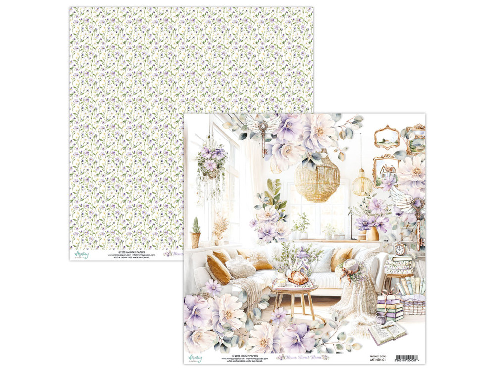 Papier do scrapbookingu 30,5 x 30,5 cm - Mintay - Home Sweet Home 01
