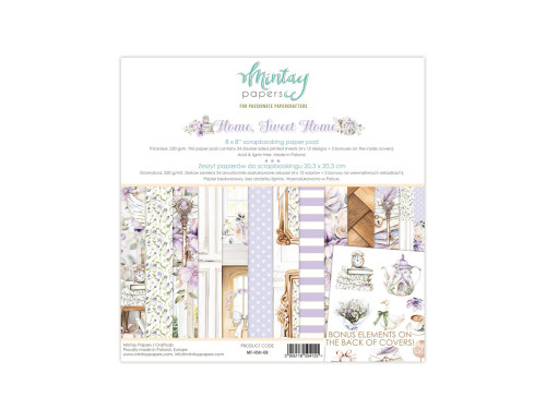 Set of scrapbooking papers 20,3 x 20,3 cm - Mintay - Home Sweet Home