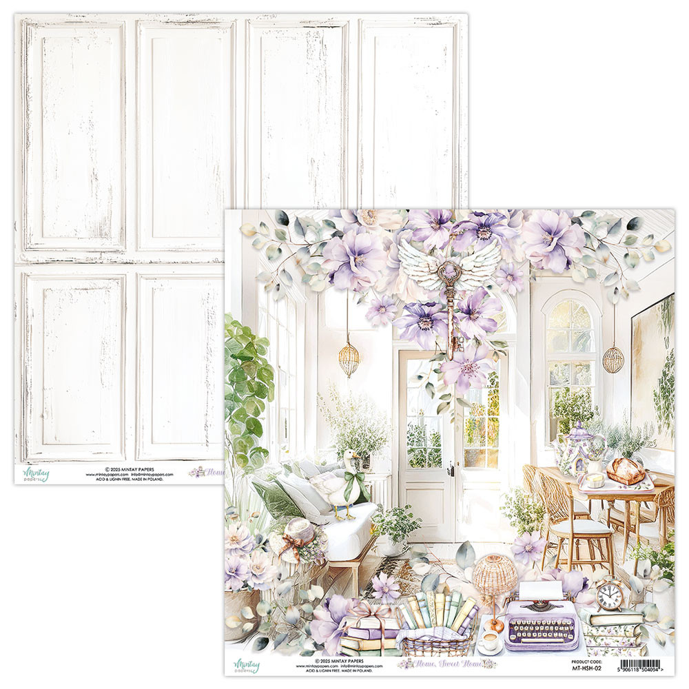Set of scrapbooking papers 20,3 x 20,3 cm - Mintay - Home Sweet Home