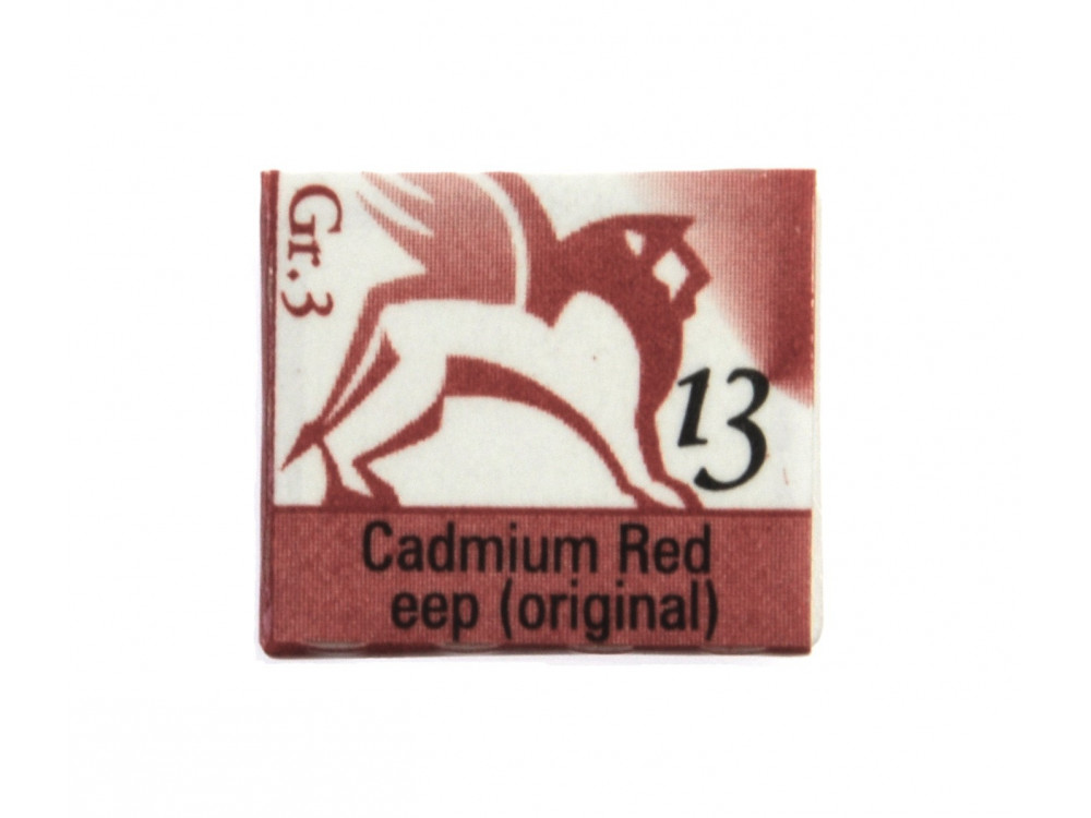 Watercolors in half pans - Renesans - 13, cadmium red deep, 1,5 ml