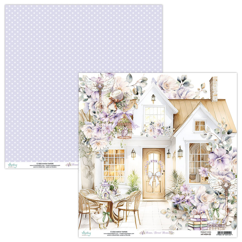 Set of scrapbooking papers 20,3 x 20,3 cm - Mintay - Home Sweet Home