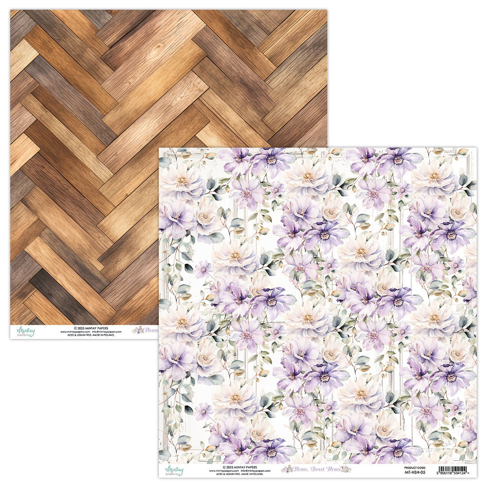 Set of scrapbooking papers 20,3 x 20,3 cm - Mintay - Home Sweet Home