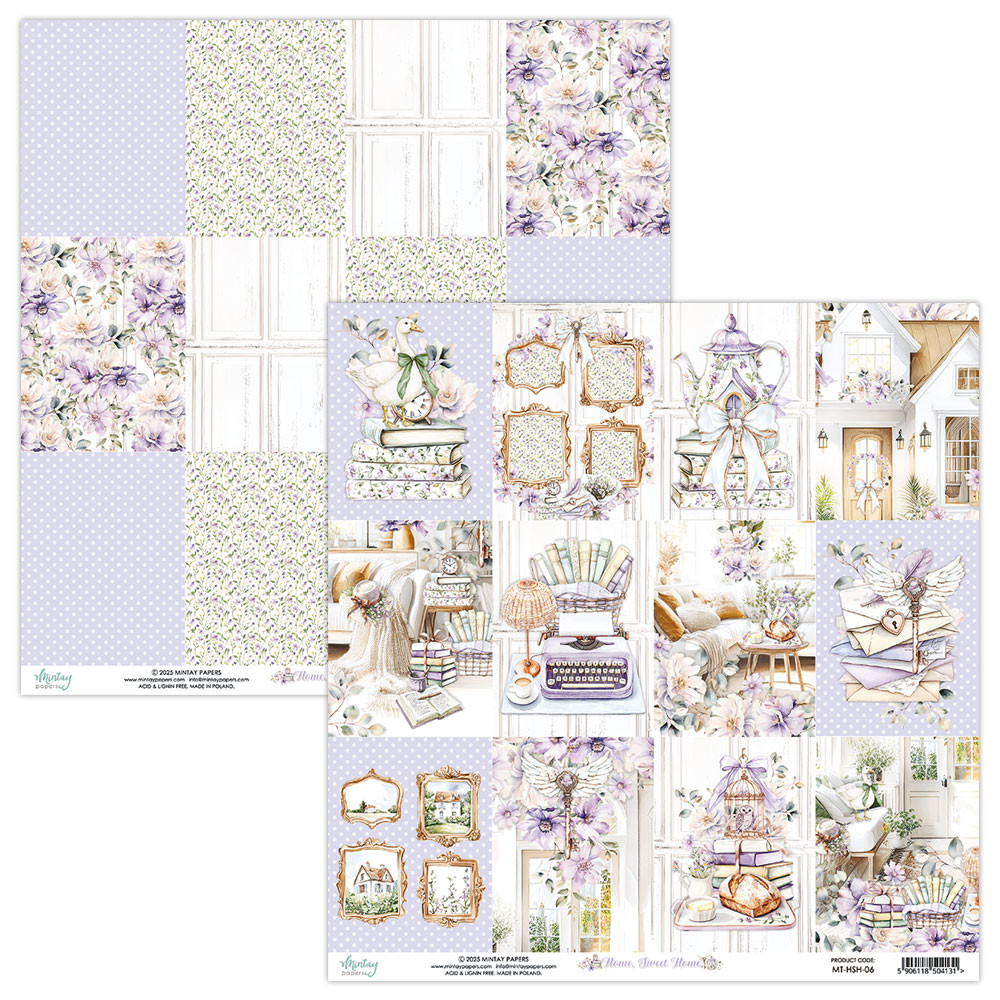 Set of scrapbooking papers 20,3 x 20,3 cm - Mintay - Home Sweet Home