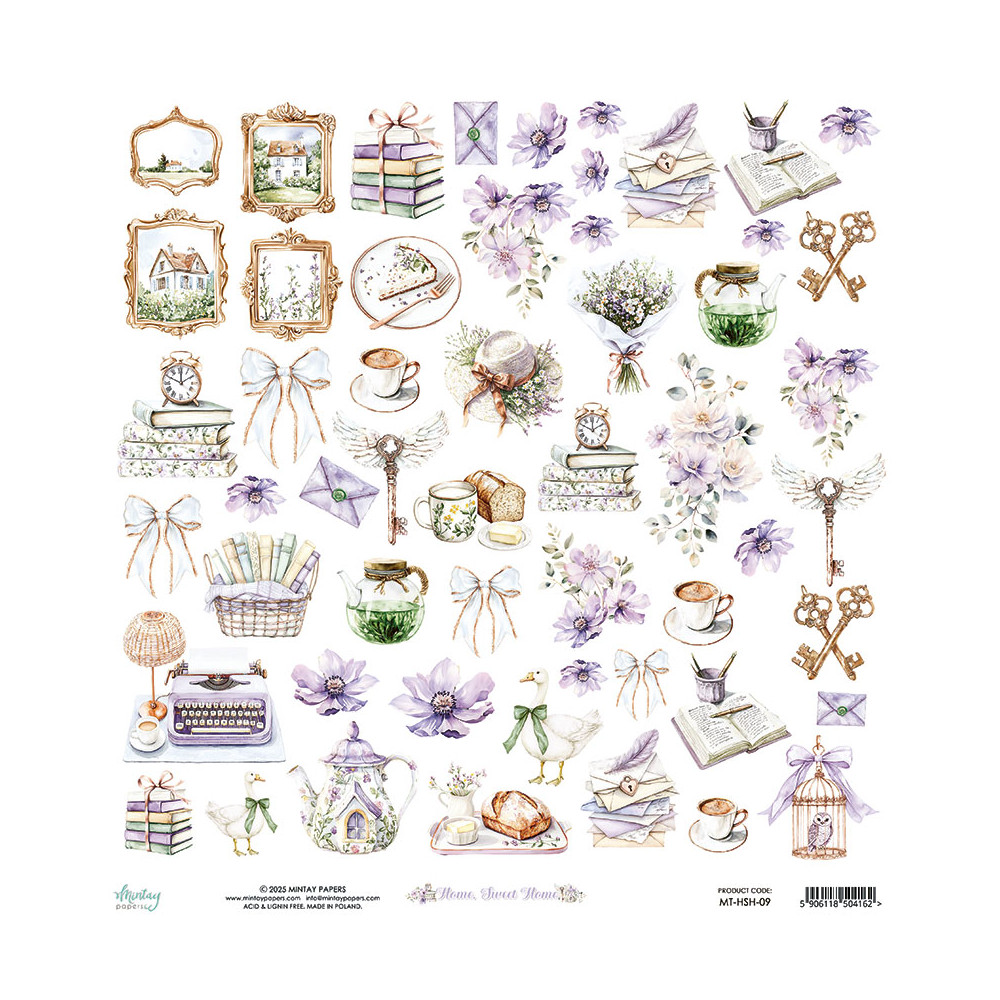 Set of scrapbooking papers 20,3 x 20,3 cm - Mintay - Home Sweet Home